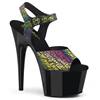 Pleaser - ADORE708NLTP Sandale à bride à la cheville, Pole dance chaussures - Multicolore/Noir Product image